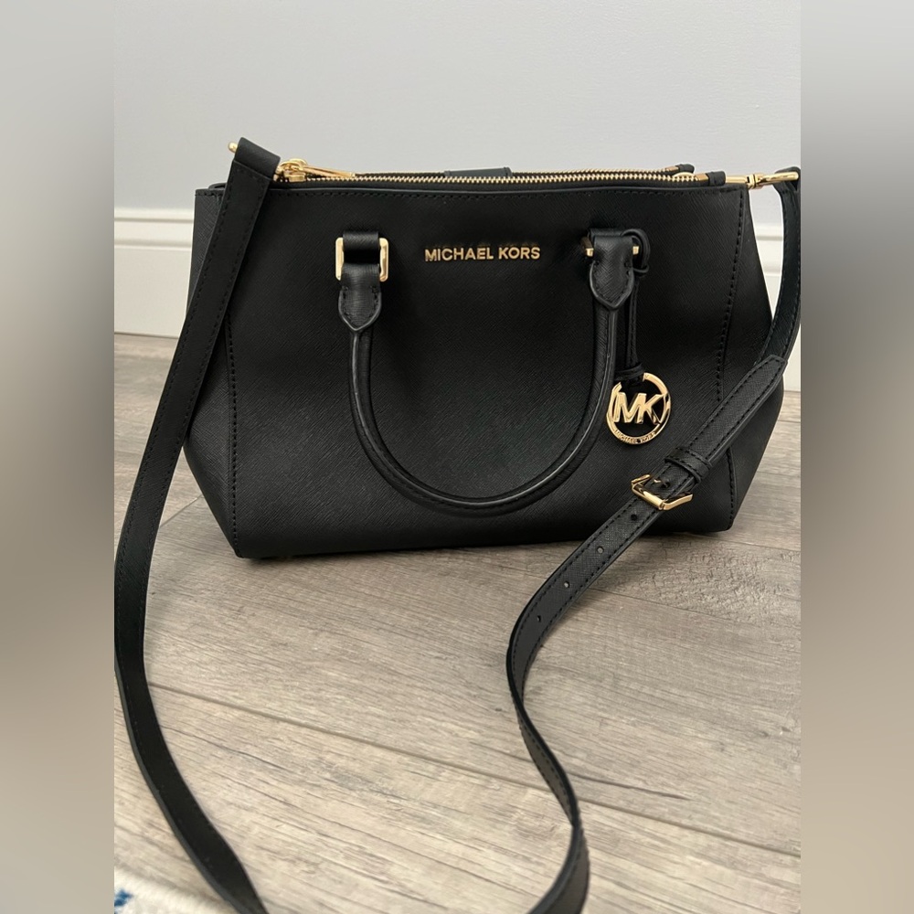 Michael Kors black handle and crossbody bag.